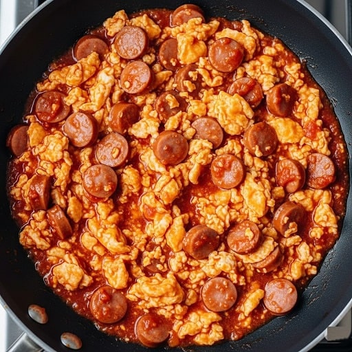 طرز تهیه سوسیس تخم مرغ با رب