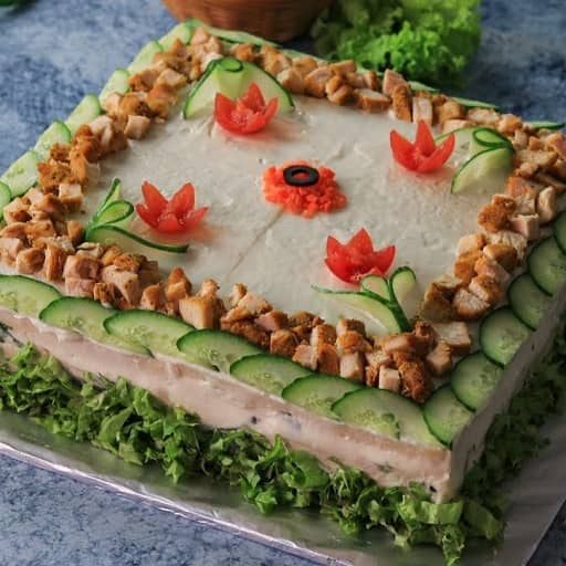 طرز تهیه کیک مرغ ساده با نان تست