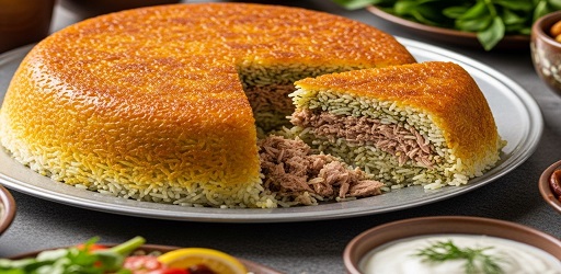 شوید پلو با تن ماهی