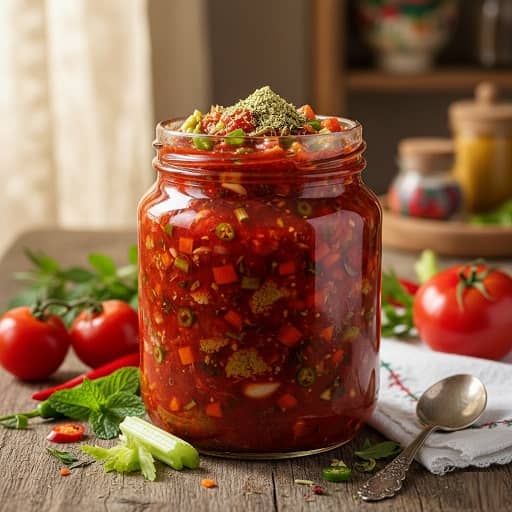 طرز تهیه ترشی گوجه فرنگی رنده شده