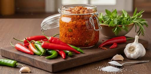 ترشی فلفل تند چرخ شده