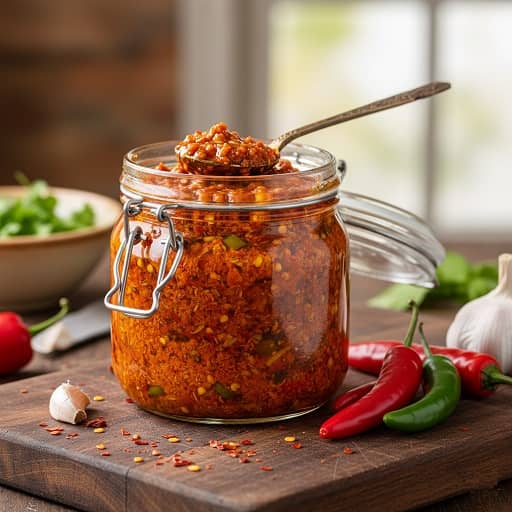 طرز تهیه ترشی فلفل تند چرخ شده
