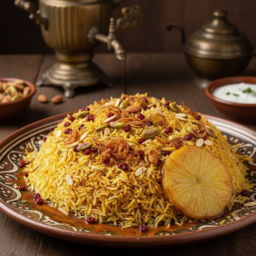 طرز تهیه باسترما پلو با گوشت گوسفندی