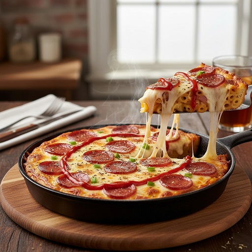 طرز تهیه پیتزا ماکارونی با سوسیس