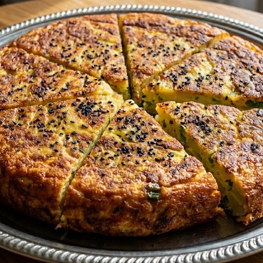 طرز تهیه کوکو پیازچه و سیب زمینی مجلسی