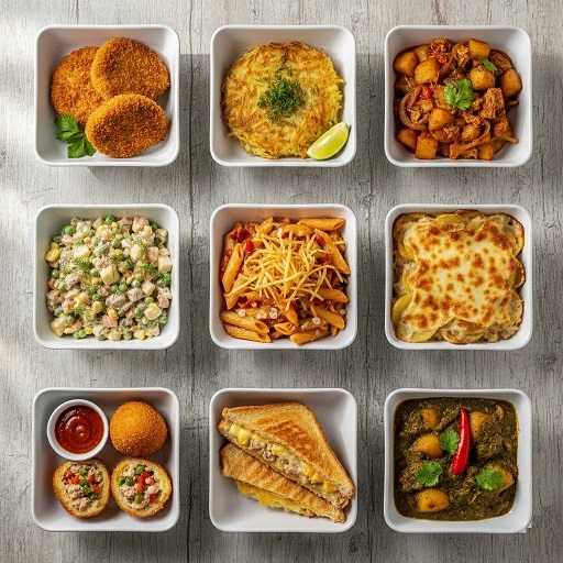 غذا با تن ماهی و سیب زمینی